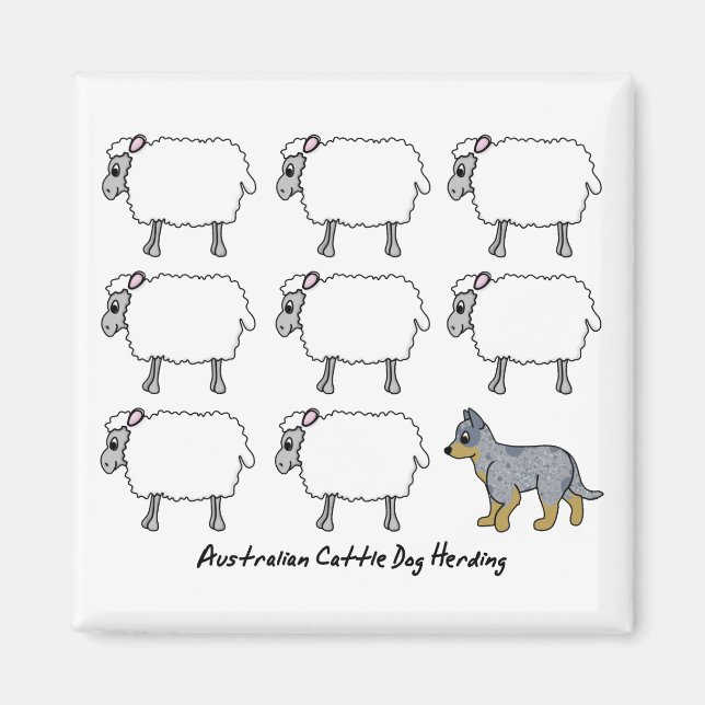 Australian Cattle Dog Herding Sheep Magnet (Front)
