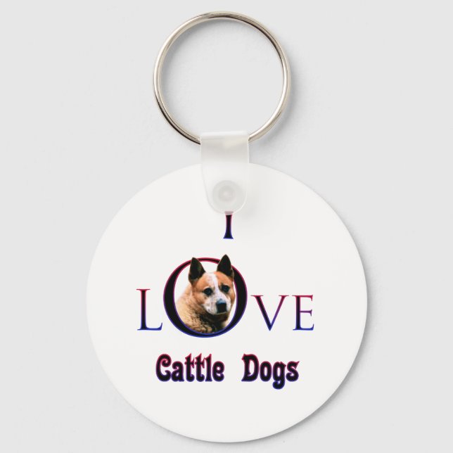 Australian Cattle Dog I Love Keychain (Front)