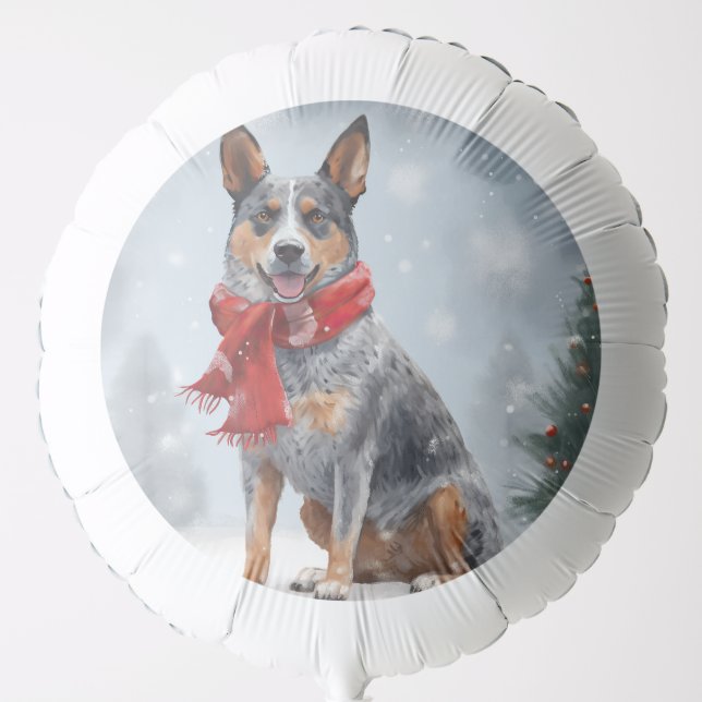 Australian Cattle Dog in Snow Christmas  Balloon (Front)