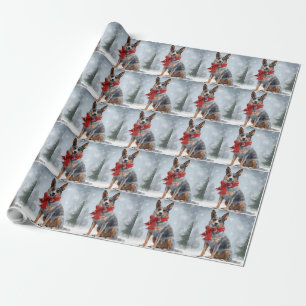 Australian Cattle Dog in Snow Christmas Wrapping Paper