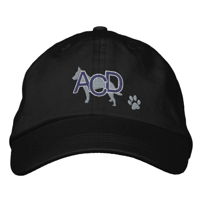 Australian Cattle Dog Initials Embroidered Hat (Front)