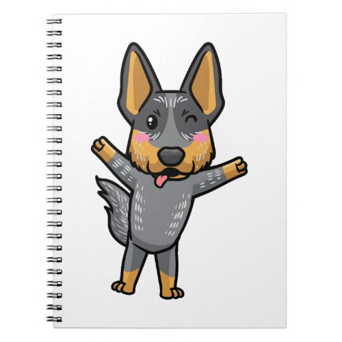 Australian Cattle Dog Kawaii Emoticon Notebook