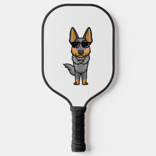 Australian Cattle Dog Kawaii Emoticon Pickleball Paddle