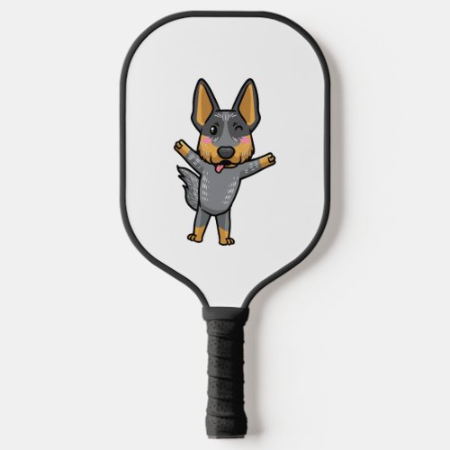 Australian Cattle Dog Kawaii Emoticon Pickleball Paddle