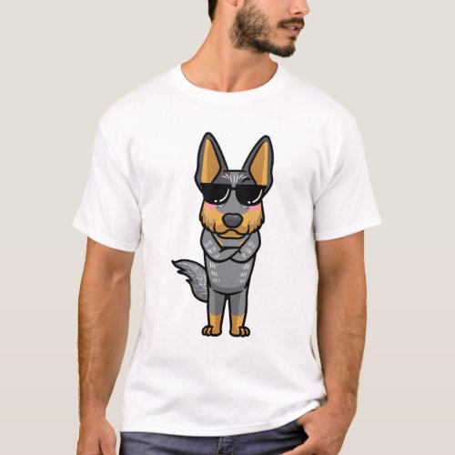 Australian Cattle Dog Kawaii Emoticon T_Shirt