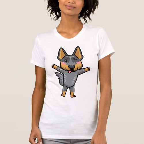 Australian Cattle Dog Kawaii Emoticon T_Shirt