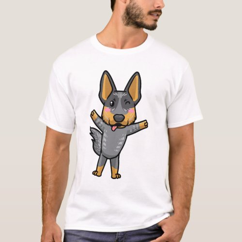 Australian Cattle Dog Kawaii Emoticon T_Shirt