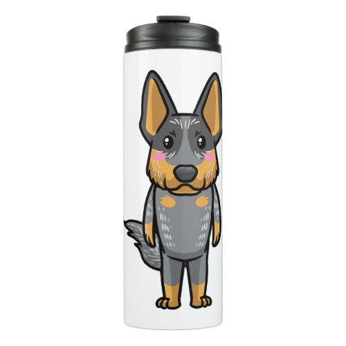 Australian Cattle Dog Kawaii Emoticon Thermal Tumbler