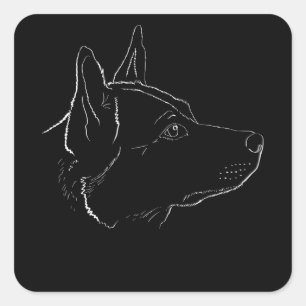 Australian Cattle Dog Line Art Gift Idea Square Sticker