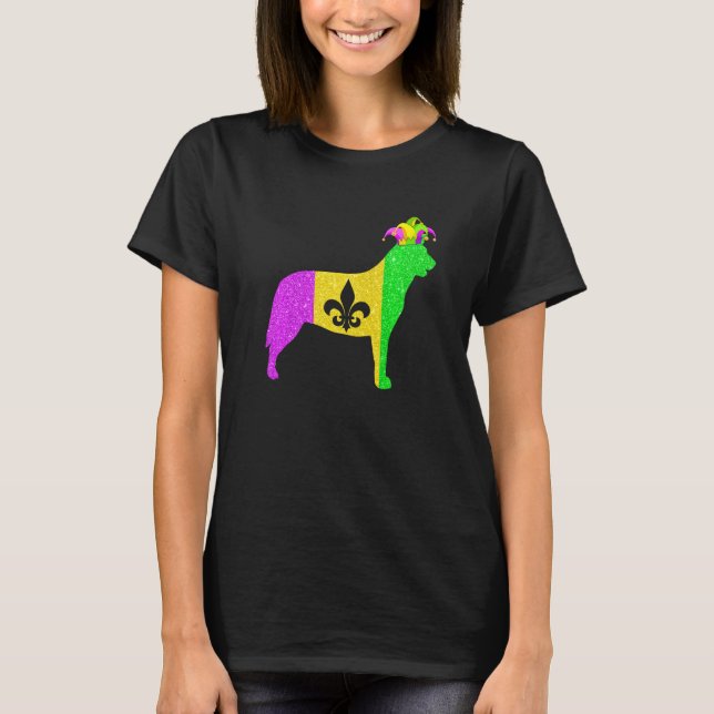 Australian Cattle Dog Lover Mardi Gras Carnival Pa T-Shirt (Front)