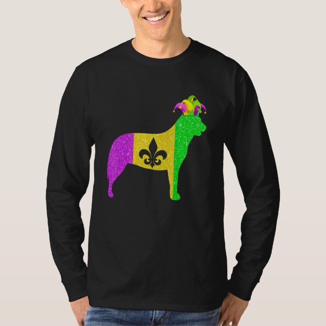 Australian Cattle Dog Lover Mardi Gras Carnival Pa T-Shirt (Front)
