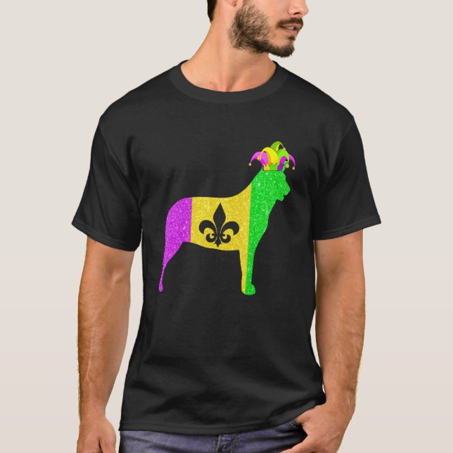 Australian Cattle Dog Lover Mardi Gras Carnival Pa T-Shirt (Front)
