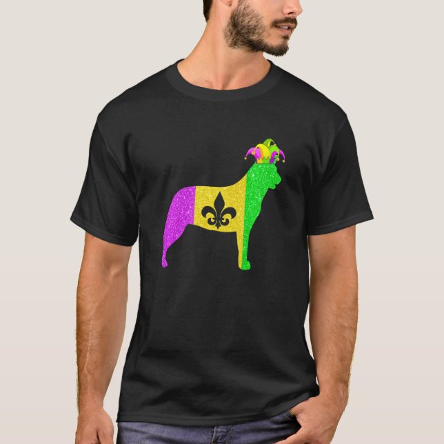 Australian Cattle Dog Lover Mardi Gras Carnival Pa T-Shirt (Front)