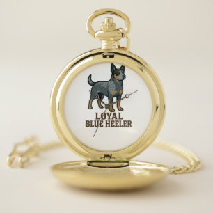 Australian Cattle Dog Loyal Blue Heeler Pocket Watch