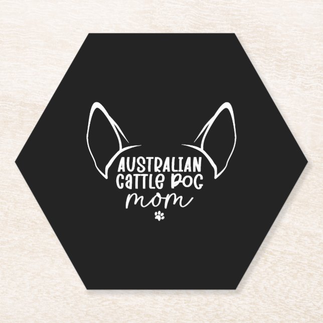 Australian Cattle Dog Mom Paper Coaster (Front)