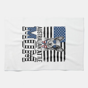 Australian Cattle Dog Mom Patriotic Vintage Shirt_ Kitchen Towel
