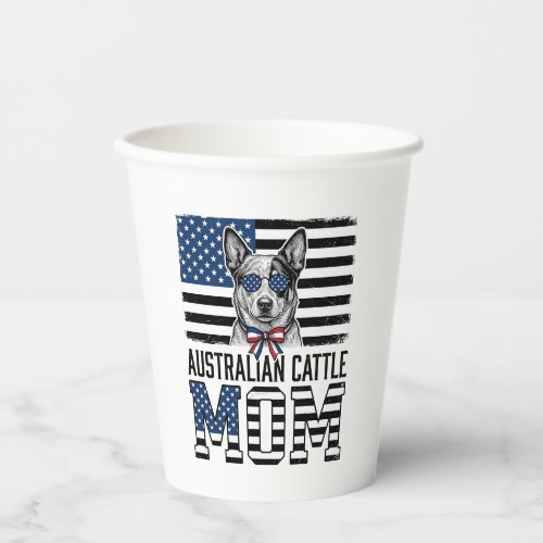 Australian Cattle Dog Mom Patriotic Vintage Shirt_ Paper Cups