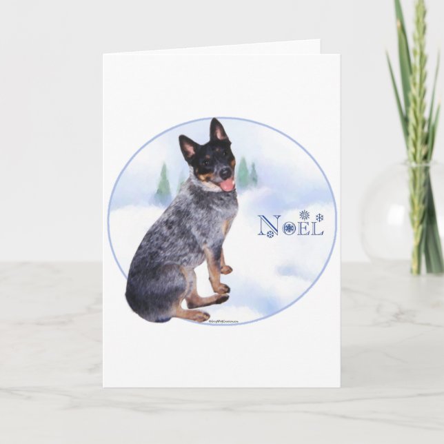 Australian Cattle Dog Noel Holiday Card (Front)