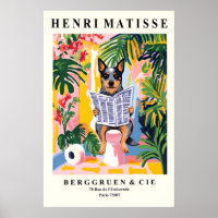 Australian Cattle Dog on a Toilet - Funny Matisse