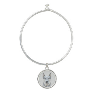 Australian Cattle Dog Painting - Cute Original Art Bangle Bracelet