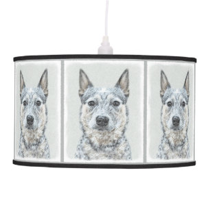 Australian Cattle Dog Painting - Cute Original Art Ceiling Lamp