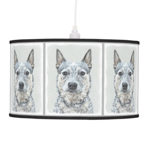 Australian Cattle Dog Painting _ Cute Original Art Ceiling Lamp