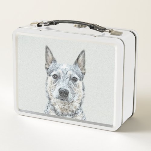 Australian Cattle Dog Painting _ Cute Original Art Metal Lunch Box