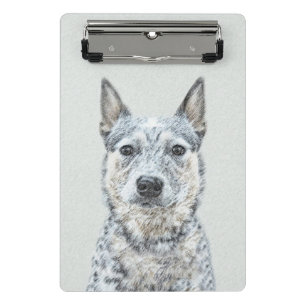 Australian Cattle Dog Painting - Cute Original Art Mini Clipboard
