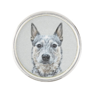 Australian Cattle Dog Painting - Cute Original Art Pin