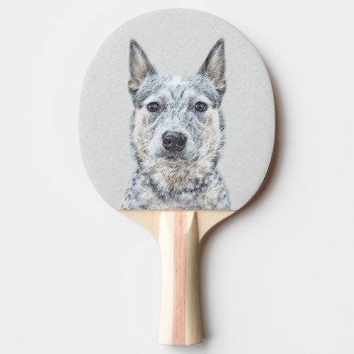 Australian Cattle Dog Painting _ Cute Original Art Ping_Pong Paddle