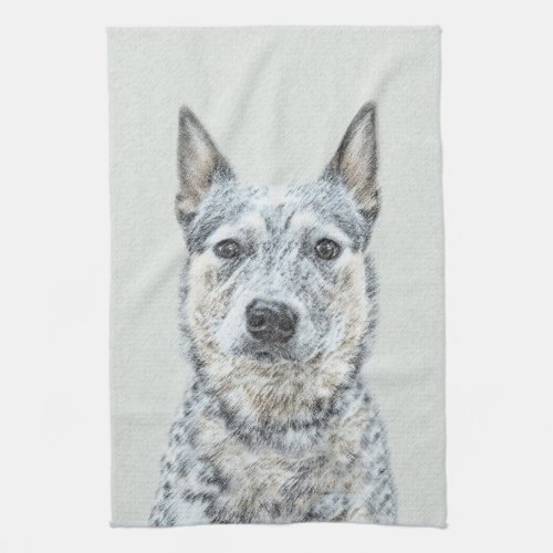 Australian Cattle Dog Painting _ Cute Original Art Towel