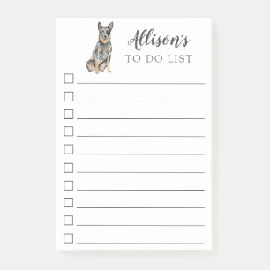 Australian Cattle Dog Personalized To Do List Post-it Notes