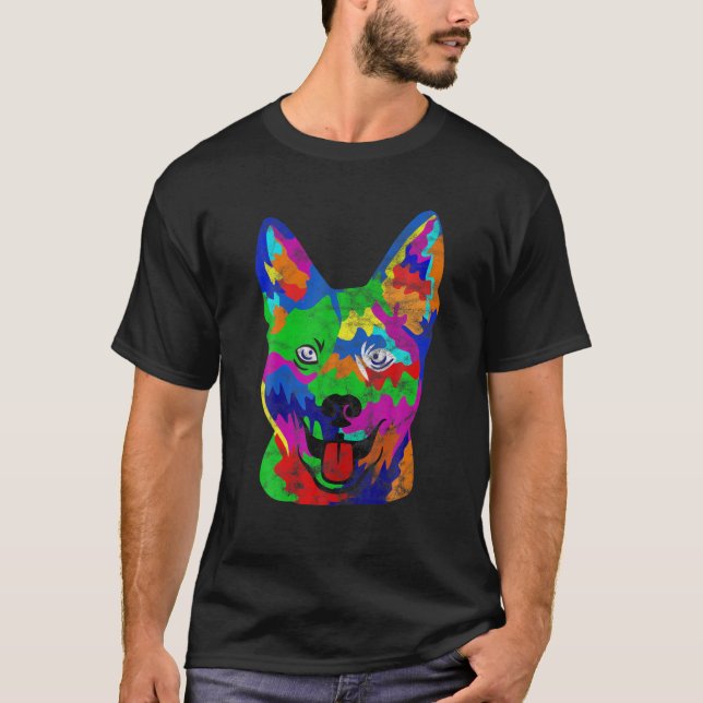 Australian Cattle Dog Pop-Art Funny Dog Lover Gift T-Shirt (Front)