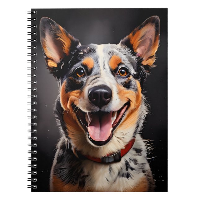 Australian Cattle Dog Realism Art Portrait Notebook (Front)