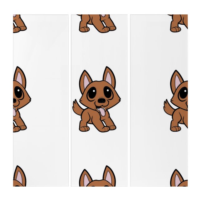 australian cattle dog red cartoon triptych (Front)
