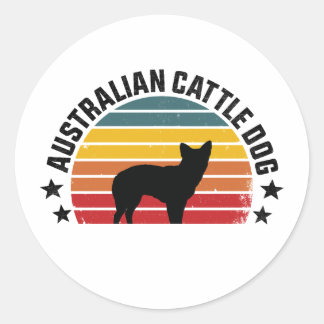 australian cattle dog, red heeler dog classic round sticker