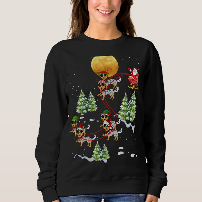 Australian Cattle Dog Reindeer Christmas Riding Sa Sweatshirt (Front)