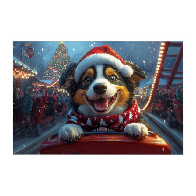 Australian Cattle Dog Roller Coaster Christmas Acrylic Print (Front)
