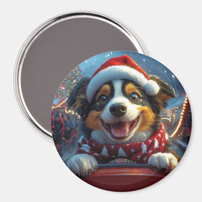 Australian Cattle Dog Roller Coaster Christmas Magnet (Front/Back)