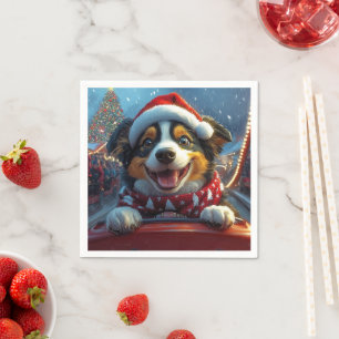 Australian Cattle Dog Roller Coaster Christmas Napkins