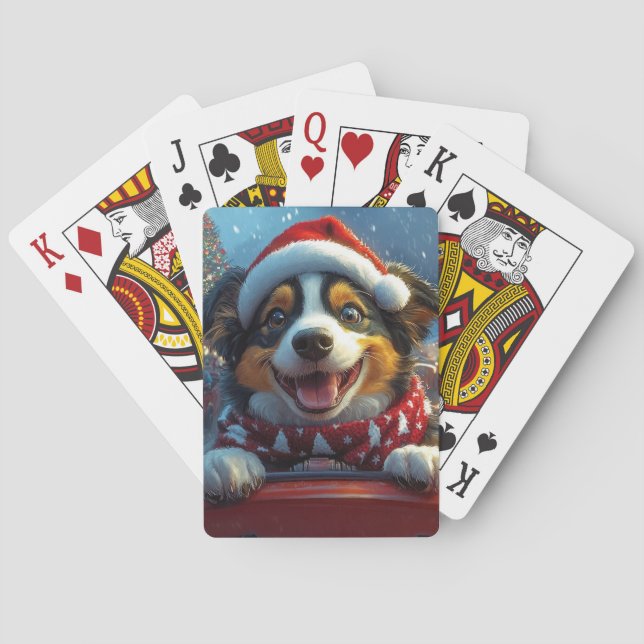 Australian Cattle Dog Roller Coaster Christmas Poker Cards (Back)