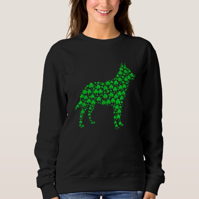 Australian Cattle Dog Shamrock St Patrick S Day Pu Sweatshirt (Front)