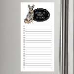 Australian Cattle Dog Shopping List Magnetic Notepad<br><div class="desc">Adorable things to fetch Australian Cattle Dog with a black chalkboard frame personalized with your name.</div>
