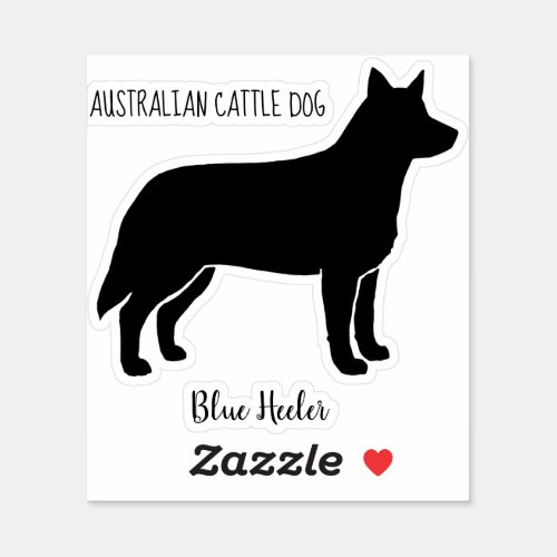 Australian Cattle Dog Silhouette Blue Heeler Vinyl Sticker