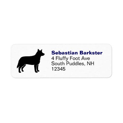 Australian Cattle Dog Silhouette Return Address Label