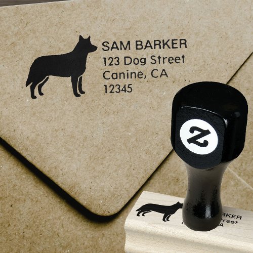 Australian Cattle Dog Silhouette Return Address Rubber Stamp