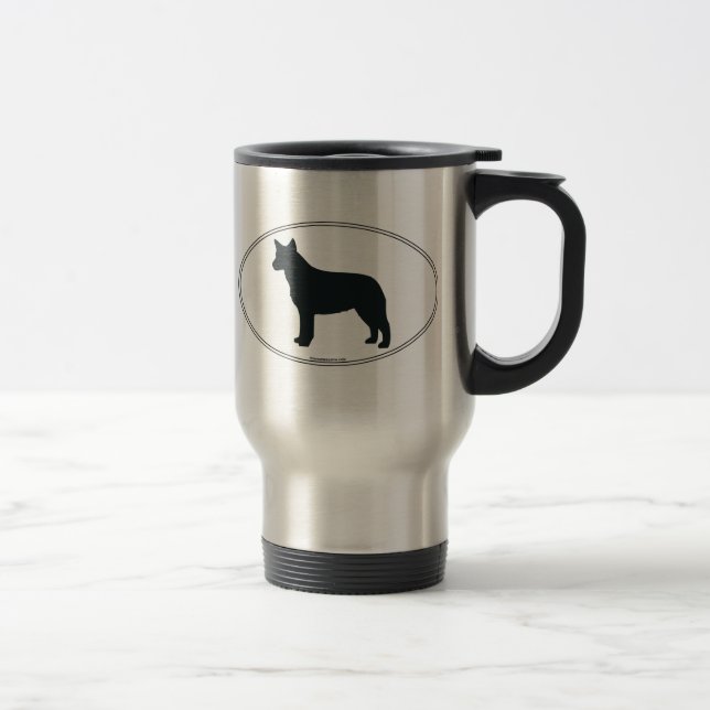 Australian Cattle Dog Silhouette Travel Mug (Right)