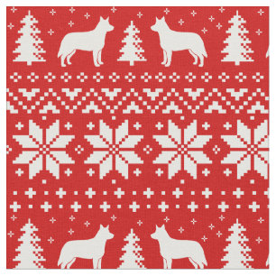 Australian Cattle Dog SIlhouettes Heeler Christmas Fabric