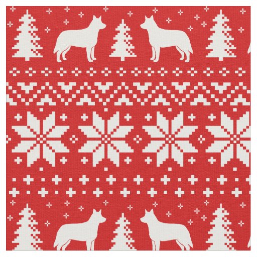 Australian Cattle Dog SIlhouettes Heeler Christmas Fabric