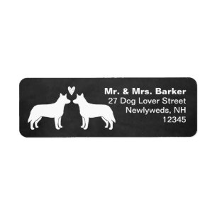 Australian Cattle Dog Silhouettes Heelers Couple Label